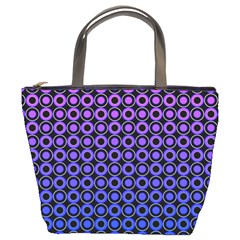 Mazipoodles Purple Pink Gradient Donuts Polka Dot Bucket Bag by Mazipoodles