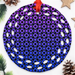 Mazipoodles Purple Pink Gradient Donuts Polka Dot Ornament (round Filigree)