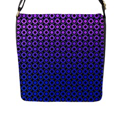 Mazipoodles Purple Pink Gradient Donuts Polka Dot Flap Closure Messenger Bag (l) by Mazipoodles