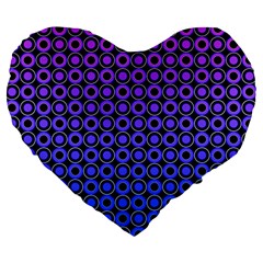 Mazipoodles Purple Pink Gradient Donuts Polka Dot Large 19  Premium Flano Heart Shape Cushions by Mazipoodles