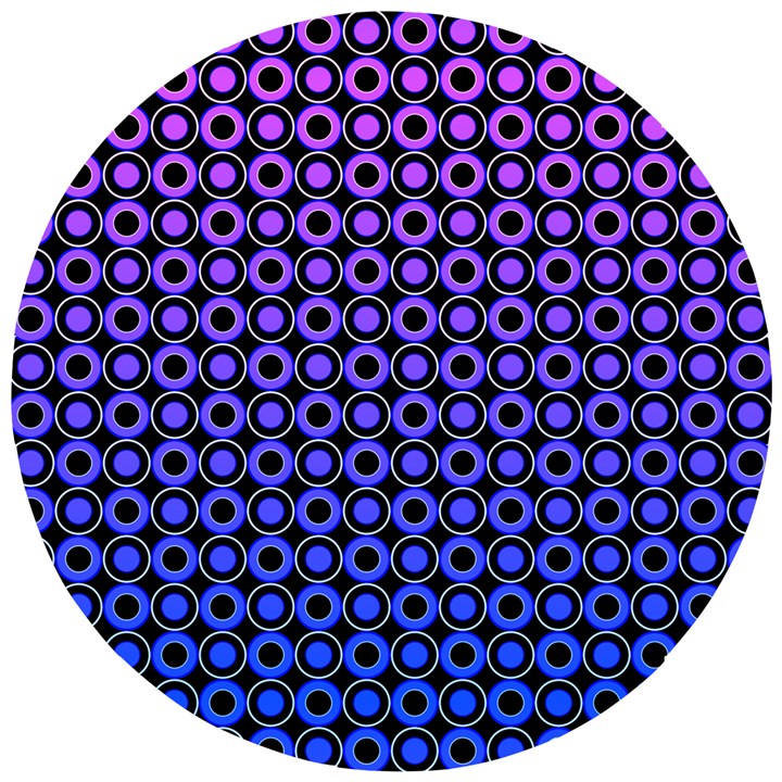 Mazipoodles Purple Pink Gradient Donuts Polka Dot Wooden Puzzle Round