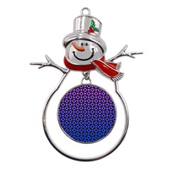 Mazipoodles Purple Pink Gradient Donuts Polka Dot Metal Snowman Ornament by Mazipoodles