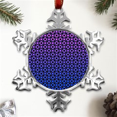 Mazipoodles Purple Pink Gradient Donuts Polka Dot Metal Small Snowflake Ornament by Mazipoodles