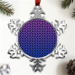 Mazipoodles Purple Pink Gradient Donuts Polka Dot Metal Small Snowflake Ornament Front