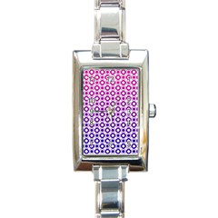 Mazipoodles Pink Purple White Gradient Donuts Polka Dot  Rectangle Italian Charm Watch by Mazipoodles