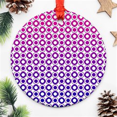 Mazipoodles Pink Purple White Gradient Donuts Polka Dot  Ornament (round) by Mazipoodles