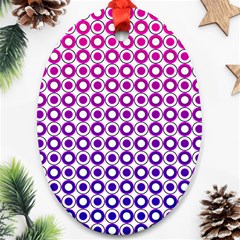 Mazipoodles Pink Purple White Gradient Donuts Polka Dot  Ornament (oval) by Mazipoodles