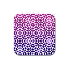 Mazipoodles Pink Purple White Gradient Donuts Polka Dot  Rubber Coaster (square) by Mazipoodles