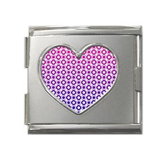 Mazipoodles Pink Purple White Gradient Donuts Polka Dot  Mega Link Heart Italian Charm (18mm) by Mazipoodles