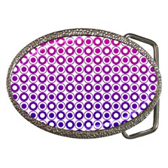 Mazipoodles Pink Purple White Gradient Donuts Polka Dot  Belt Buckles by Mazipoodles