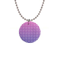 Mazipoodles Pink Purple White Gradient Donuts Polka Dot  1  Button Necklace by Mazipoodles