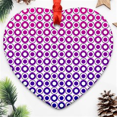 Mazipoodles Pink Purple White Gradient Donuts Polka Dot  Heart Ornament (two Sides) by Mazipoodles