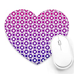 Mazipoodles Pink Purple White Gradient Donuts Polka Dot  Heart Mousepad by Mazipoodles