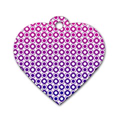 Mazipoodles Pink Purple White Gradient Donuts Polka Dot  Dog Tag Heart (two Sides) by Mazipoodles