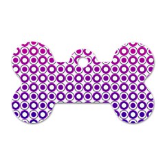 Mazipoodles Pink Purple White Gradient Donuts Polka Dot  Dog Tag Bone (two Sides) by Mazipoodles