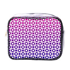 Mazipoodles Pink Purple White Gradient Donuts Polka Dot  Mini Toiletries Bag (one Side) by Mazipoodles