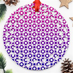 Mazipoodles Pink Purple White Gradient Donuts Polka Dot  Ornament (round Filigree) by Mazipoodles