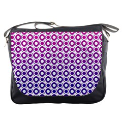 Mazipoodles Pink Purple White Gradient Donuts Polka Dot  Messenger Bag by Mazipoodles