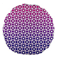 Mazipoodles Pink Purple White Gradient Donuts Polka Dot  Large 18  Premium Round Cushions by Mazipoodles