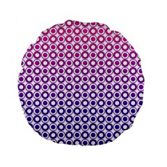 Mazipoodles Pink Purple White Gradient Donuts Polka Dot  Standard 15  Premium Flano Round Cushions by Mazipoodles