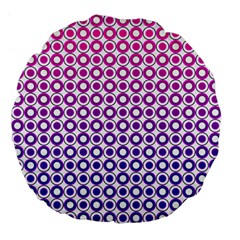 Mazipoodles Pink Purple White Gradient Donuts Polka Dot  Large 18  Premium Flano Round Cushions by Mazipoodles