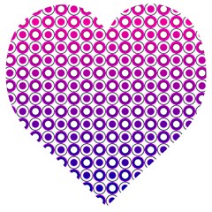 Mazipoodles Pink Purple White Gradient Donuts Polka Dot  Wooden Puzzle Heart by Mazipoodles