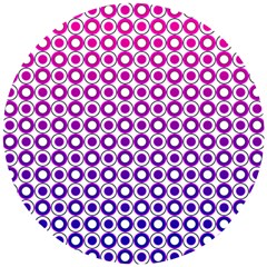 Mazipoodles Pink Purple White Gradient Donuts Polka Dot  Wooden Puzzle Round by Mazipoodles