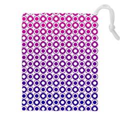 Mazipoodles Pink Purple White Gradient Donuts Polka Dot  Drawstring Pouch (4xl) by Mazipoodles