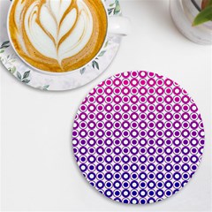 Mazipoodles Pink Purple White Gradient Donuts Polka Dot  Uv Print Round Tile Coaster by Mazipoodles