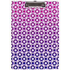 Mazipoodles Pink Purple White Gradient Donuts Polka Dot  A4 Acrylic Clipboard by Mazipoodles