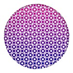 Mazipoodles Pink Purple White Gradient Donuts Polka Dot  Round Glass Fridge Magnet (4 pack) Front