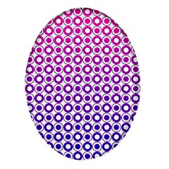 Mazipoodles Pink Purple White Gradient Donuts Polka Dot  Oval Glass Fridge Magnet (4 Pack) by Mazipoodles