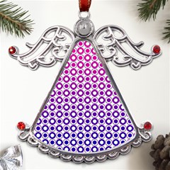 Mazipoodles Pink Purple White Gradient Donuts Polka Dot  Metal Angel With Crystal Ornament