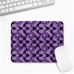 Bitesize Flowers Pearls And Donuts Lilac Black Small Mousepad Front