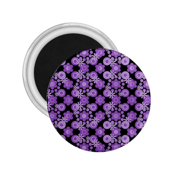 Bitesize Flowers Pearls And Donuts Lilac Black 2.25  Magnets