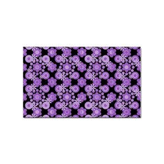 Bitesize Flowers Pearls And Donuts Lilac Black Sticker (rectangular) by Mazipoodles