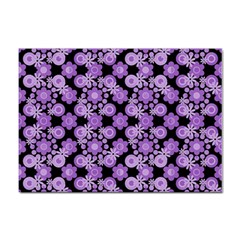 Bitesize Flowers Pearls And Donuts Lilac Black Sticker A4 (100 Pack) by Mazipoodles