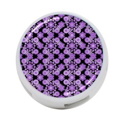 Bitesize Flowers Pearls And Donuts Lilac Black 4-port Usb Hub (two Sides) by Mazipoodles