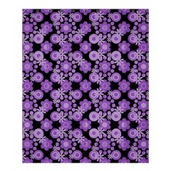 Bitesize Flowers Pearls And Donuts Lilac Black Shower Curtain 60  X 72  (medium)  by Mazipoodles