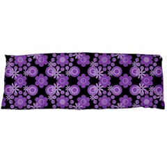 Bitesize Flowers Pearls And Donuts Lilac Black Body Pillow Case (dakimakura) by Mazipoodles