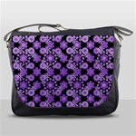 Bitesize Flowers Pearls And Donuts Lilac Black Messenger Bag Front