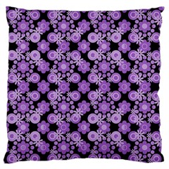 Bitesize Flowers Pearls And Donuts Lilac Black Standard Premium Plush Fleece Cushion Case (one Side) by Mazipoodles