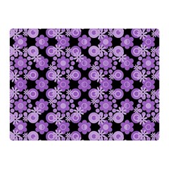 Bitesize Flowers Pearls And Donuts Lilac Black Two Sides Premium Plush Fleece Blanket (mini) by Mazipoodles