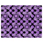 Bitesize Flowers Pearls And Donuts Lilac Black Two Sides Premium Plush Fleece Blanket (Medium) 60 x50  Blanket Front