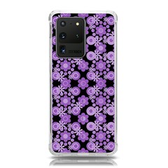 Bitesize Flowers Pearls And Donuts Lilac Black Samsung Galaxy S20 Ultra 6 9 Inch Tpu Uv Case by Mazipoodles