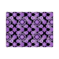 Bitesize Flowers Pearls And Donuts Lilac Black Premium Plush Fleece Blanket (mini) by Mazipoodles