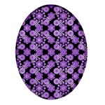 Bitesize Flowers Pearls And Donuts Lilac Black Oval Glass Fridge Magnet (4 pack) Front