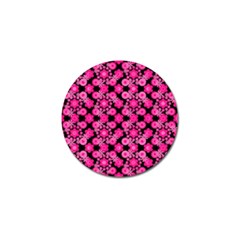 Bitesize Flowers Pearls And Donuts Fuchsia Black Golf Ball Marker (4 Pack) by Mazipoodles