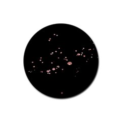 Abstract Rose Gold Glitter Background Rubber Round Coaster (4 Pack)