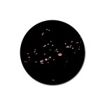 Abstract Rose Gold Glitter Background Rubber Round Coaster (4 pack) Front